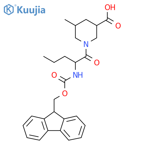 1-2-({(9H-fluoren-9-yl)methoxycarbonyl}amino)pentanoyl-5-methylpiperidine-3-carboxylic acid structure