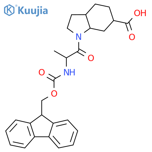 1-2-({(9H-fluoren-9-yl)methoxycarbonyl}amino)propanoyl-octahydro-1H-indole-6-carboxylic acid structure