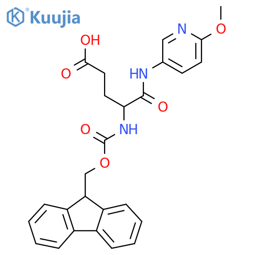 4-({(9H-fluoren-9-yl)methoxycarbonyl}amino)-4-(6-methoxypyridin-3-yl)carbamoylbutanoic acid structure