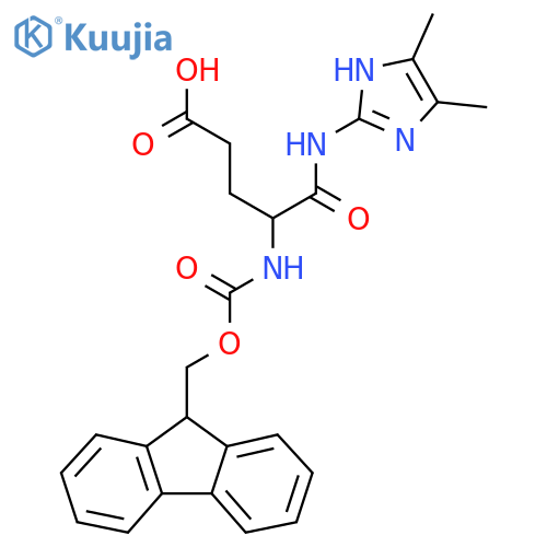 4-(4,5-dimethyl-1H-imidazol-2-yl)carbamoyl-4-({(9H-fluoren-9-yl)methoxycarbonyl}amino)butanoic acid structure