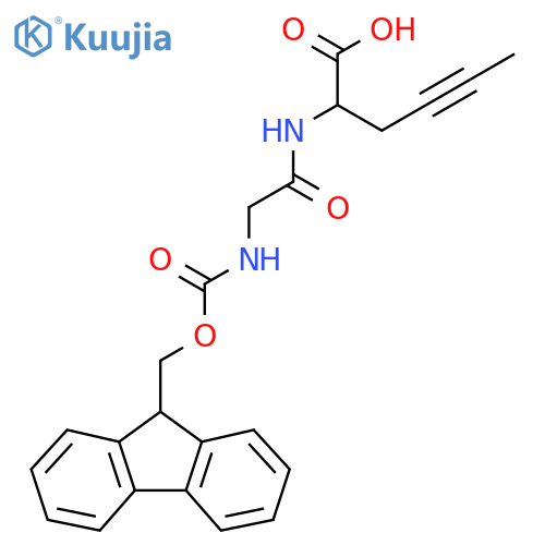 2-2-({(9H-fluoren-9-yl)methoxycarbonyl}amino)acetamidohex-4-ynoic acid structure