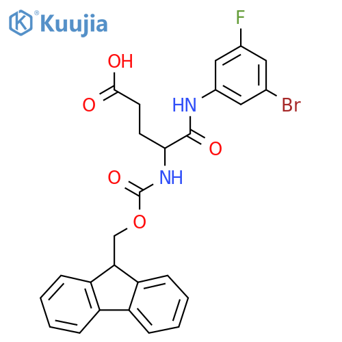 4-(3-bromo-5-fluorophenyl)carbamoyl-4-({(9H-fluoren-9-yl)methoxycarbonyl}amino)butanoic acid structure