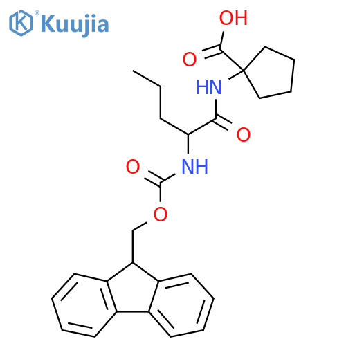 1-2-({(9H-fluoren-9-yl)methoxycarbonyl}amino)pentanamidocyclopentane-1-carboxylic acid structure