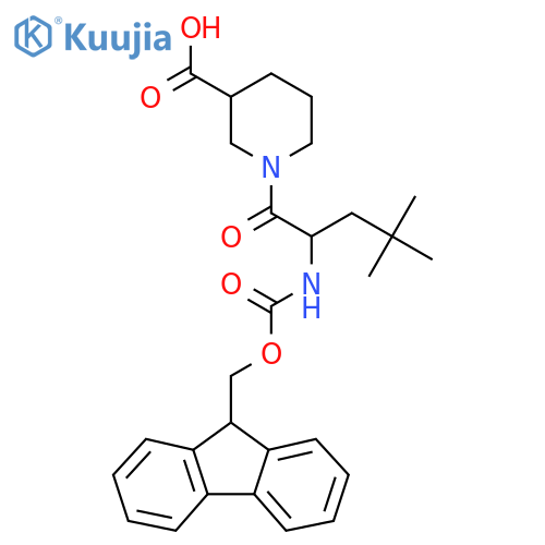 1-2-({(9H-fluoren-9-yl)methoxycarbonyl}amino)-4,4-dimethylpentanoylpiperidine-3-carboxylic acid structure