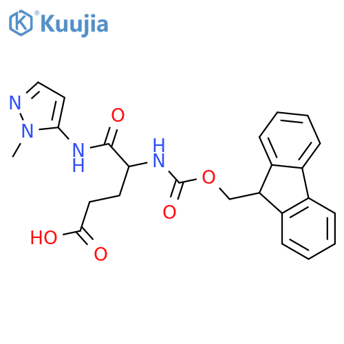 4-({(9H-fluoren-9-yl)methoxycarbonyl}amino)-4-(1-methyl-1H-pyrazol-5-yl)carbamoylbutanoic acid structure