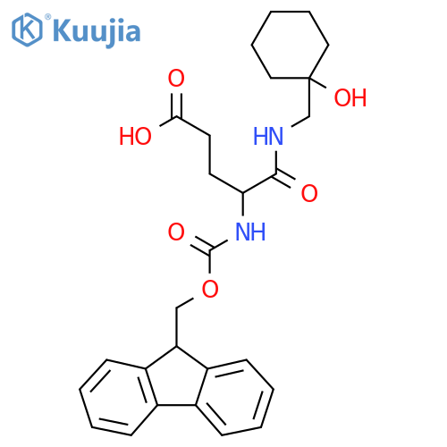 4-({(9H-fluoren-9-yl)methoxycarbonyl}amino)-4-{(1-hydroxycyclohexyl)methylcarbamoyl}butanoic acid structure
