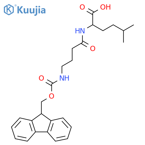 2-4-({(9H-fluoren-9-yl)methoxycarbonyl}amino)butanamido-5-methylhexanoic acid structure