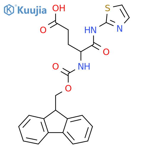 4-({(9H-fluoren-9-yl)methoxycarbonyl}amino)-4-(1,3-thiazol-2-yl)carbamoylbutanoic acid structure