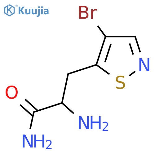 2-Amino-3-(4-bromo-1,2-thiazol-5-yl)propanamide structure