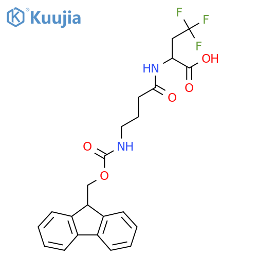 2-4-({(9H-fluoren-9-yl)methoxycarbonyl}amino)butanamido-4,4,4-trifluorobutanoic acid structure
