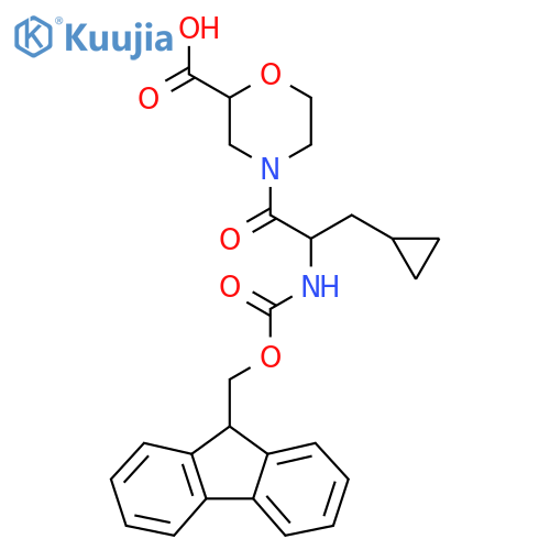 4-3-cyclopropyl-2-({(9H-fluoren-9-yl)methoxycarbonyl}amino)propanoylmorpholine-2-carboxylic acid structure