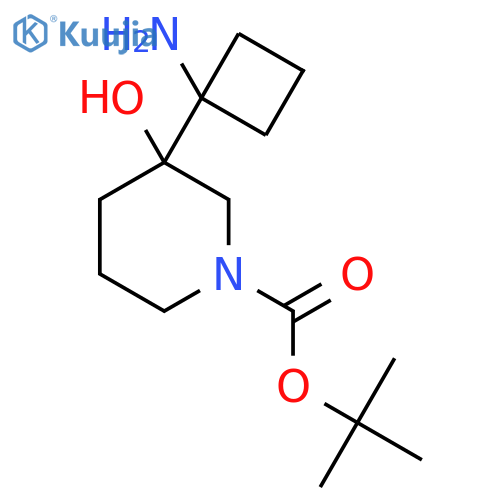tert-butyl 3-(1-aminocyclobutyl)-3-hydroxypiperidine-1-carboxylate structure