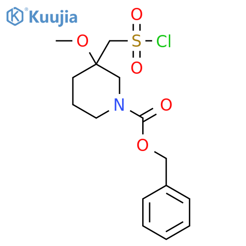 benzyl 3-(chlorosulfonyl)methyl-3-methoxypiperidine-1-carboxylate structure