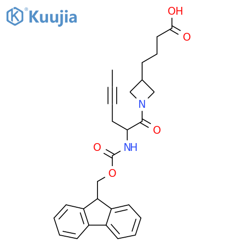 4-{1-2-({(9H-fluoren-9-yl)methoxycarbonyl}amino)hex-4-ynoylazetidin-3-yl}butanoic acid structure