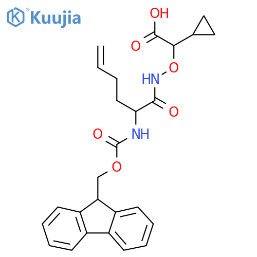 2-cyclopropyl-2-{2-({(9H-fluoren-9-yl)methoxycarbonyl}amino)hex-5-enamidooxy}acetic acid structure
