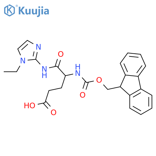 4-(1-ethyl-1H-imidazol-2-yl)carbamoyl-4-({(9H-fluoren-9-yl)methoxycarbonyl}amino)butanoic acid structure