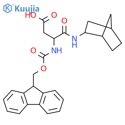 3-({bicyclo2.2.1heptan-2-yl}carbamoyl)-3-({(9H-fluoren-9-yl)methoxycarbonyl}amino)propanoic acid structure