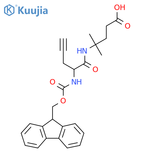 4-2-({(9H-fluoren-9-yl)methoxycarbonyl}amino)pent-4-ynamido-4-methylpentanoic acid structure