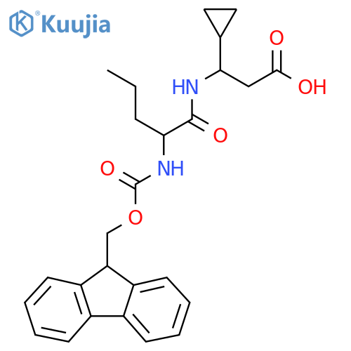 3-cyclopropyl-3-2-({(9H-fluoren-9-yl)methoxycarbonyl}amino)pentanamidopropanoic acid structure