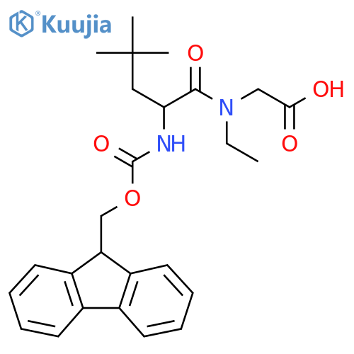2-N-ethyl-2-({(9H-fluoren-9-yl)methoxycarbonyl}amino)-4,4-dimethylpentanamidoacetic acid structure