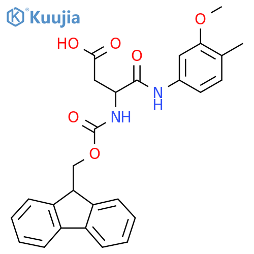 3-({(9H-fluoren-9-yl)methoxycarbonyl}amino)-3-(3-methoxy-4-methylphenyl)carbamoylpropanoic acid structure