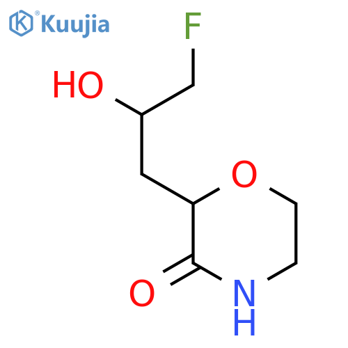 2-(3-fluoro-2-hydroxypropyl)morpholin-3-one structure