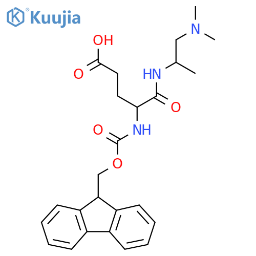 4-{1-(dimethylamino)propan-2-ylcarbamoyl}-4-({(9H-fluoren-9-yl)methoxycarbonyl}amino)butanoic acid structure