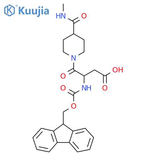 3-({(9H-fluoren-9-yl)methoxycarbonyl}amino)-4-4-(methylcarbamoyl)piperidin-1-yl-4-oxobutanoic acid structure