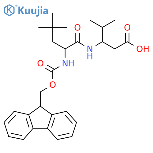 3-2-({(9H-fluoren-9-yl)methoxycarbonyl}amino)-4,4-dimethylpentanamido-4-methylpentanoic acid structure