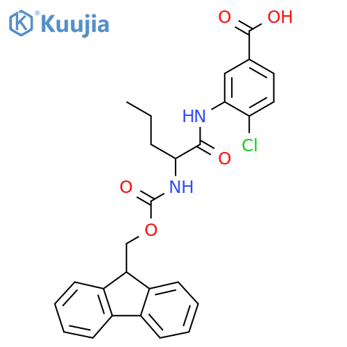 4-chloro-3-2-({(9H-fluoren-9-yl)methoxycarbonyl}amino)pentanamidobenzoic acid structure