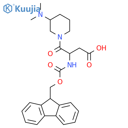 4-3-(dimethylamino)piperidin-1-yl-3-({(9H-fluoren-9-yl)methoxycarbonyl}amino)-4-oxobutanoic acid structure