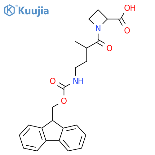 1-4-({(9H-fluoren-9-yl)methoxycarbonyl}amino)-2-methylbutanoylazetidine-2-carboxylic acid structure