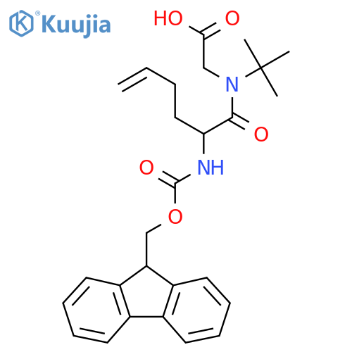 2-N-tert-butyl-2-({(9H-fluoren-9-yl)methoxycarbonyl}amino)hex-5-enamidoacetic acid structure