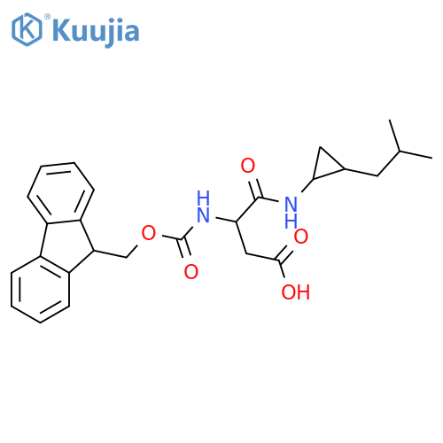 3-({(9H-fluoren-9-yl)methoxycarbonyl}amino)-3-{2-(2-methylpropyl)cyclopropylcarbamoyl}propanoic acid structure
