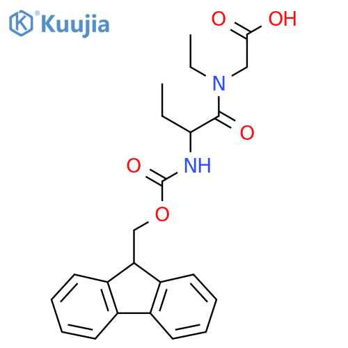 2-N-ethyl-2-({(9H-fluoren-9-yl)methoxycarbonyl}amino)butanamidoacetic acid structure