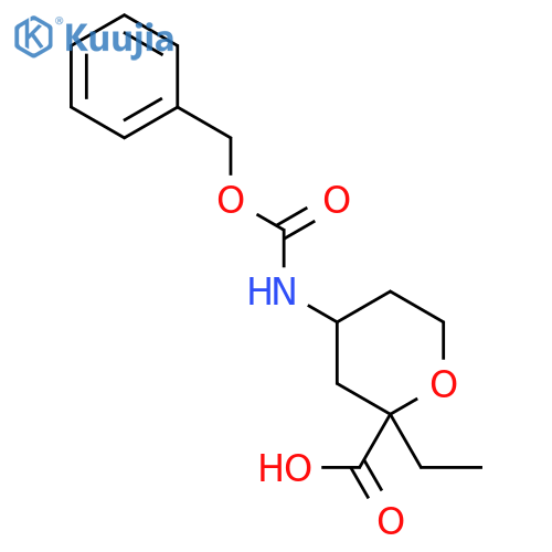 4-{(benzyloxy)carbonylamino}-2-ethyloxane-2-carboxylic acid structure