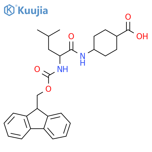 4-2-({(9H-fluoren-9-yl)methoxycarbonyl}amino)-4-methylpentanamidocyclohexane-1-carboxylic acid structure