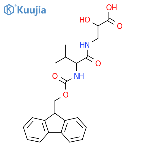 3-2-({(9H-fluoren-9-yl)methoxycarbonyl}amino)-3-methylbutanamido-2-hydroxypropanoic acid structure