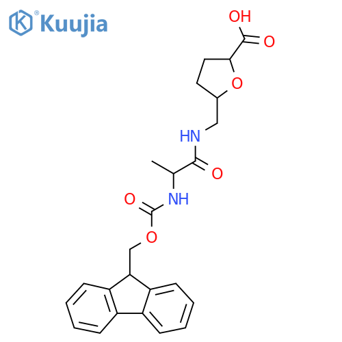 5-{2-({(9H-fluoren-9-yl)methoxycarbonyl}amino)propanamidomethyl}oxolane-2-carboxylic acid structure