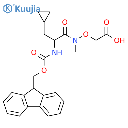 2-{3-cyclopropyl-2-({(9H-fluoren-9-yl)methoxycarbonyl}amino)-N-methylpropanamidooxy}acetic acid structure