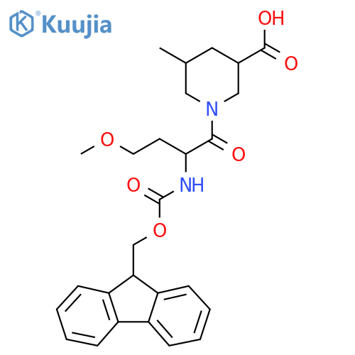 1-2-({(9H-fluoren-9-yl)methoxycarbonyl}amino)-4-methoxybutanoyl-5-methylpiperidine-3-carboxylic acid structure
