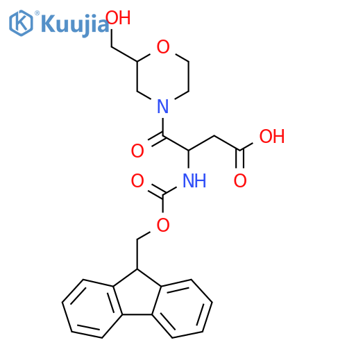 3-({(9H-fluoren-9-yl)methoxycarbonyl}amino)-4-2-(hydroxymethyl)morpholin-4-yl-4-oxobutanoic acid structure