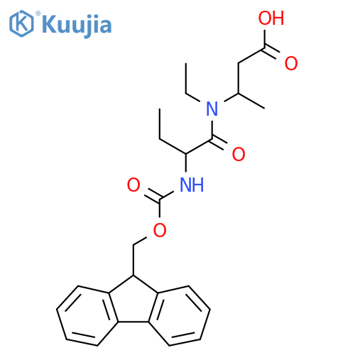 3-N-ethyl-2-({(9H-fluoren-9-yl)methoxycarbonyl}amino)butanamidobutanoic acid structure