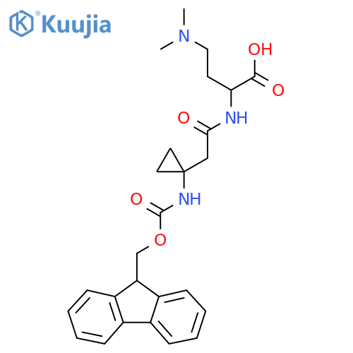 4-(dimethylamino)-2-{2-1-({(9H-fluoren-9-yl)methoxycarbonyl}amino)cyclopropylacetamido}butanoic acid structure