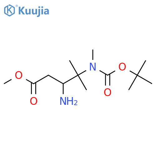 methyl 3-amino-4-{(tert-butoxy)carbonyl(methyl)amino}-4-methylpentanoate structure