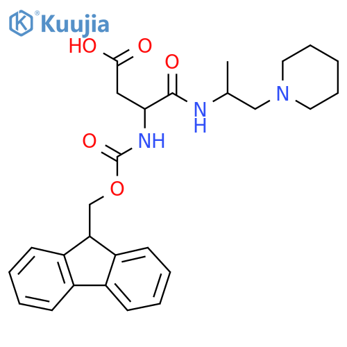 3-({(9H-fluoren-9-yl)methoxycarbonyl}amino)-3-{1-(piperidin-1-yl)propan-2-ylcarbamoyl}propanoic acid structure
