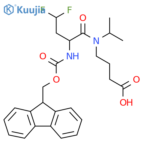 4-2-({(9H-fluoren-9-yl)methoxycarbonyl}amino)-4,4-difluoro-N-(propan-2-yl)butanamidobutanoic acid structure