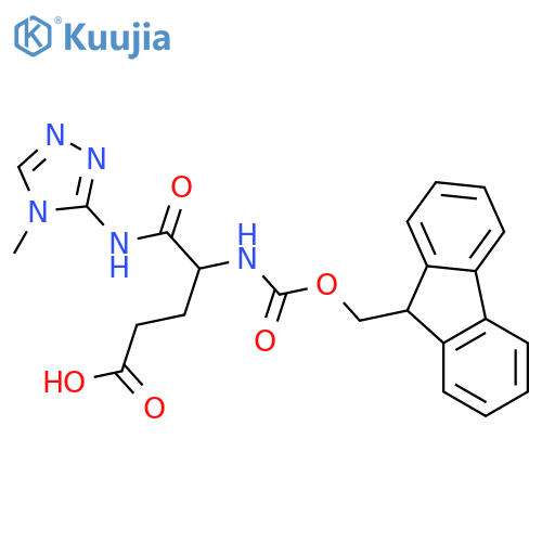4-({(9H-fluoren-9-yl)methoxycarbonyl}amino)-4-(4-methyl-4H-1,2,4-triazol-3-yl)carbamoylbutanoic acid structure