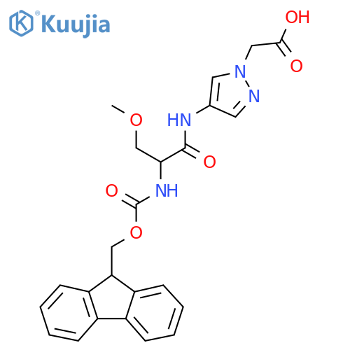 2-{4-2-({(9H-fluoren-9-yl)methoxycarbonyl}amino)-3-methoxypropanamido-1H-pyrazol-1-yl}acetic acid structure