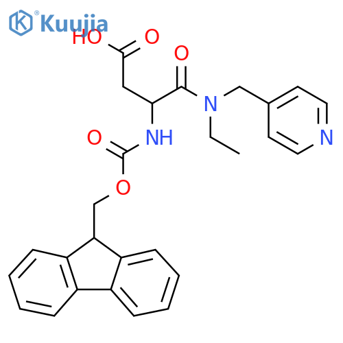 3-{ethyl(pyridin-4-yl)methylcarbamoyl}-3-({(9H-fluoren-9-yl)methoxycarbonyl}amino)propanoic acid structure